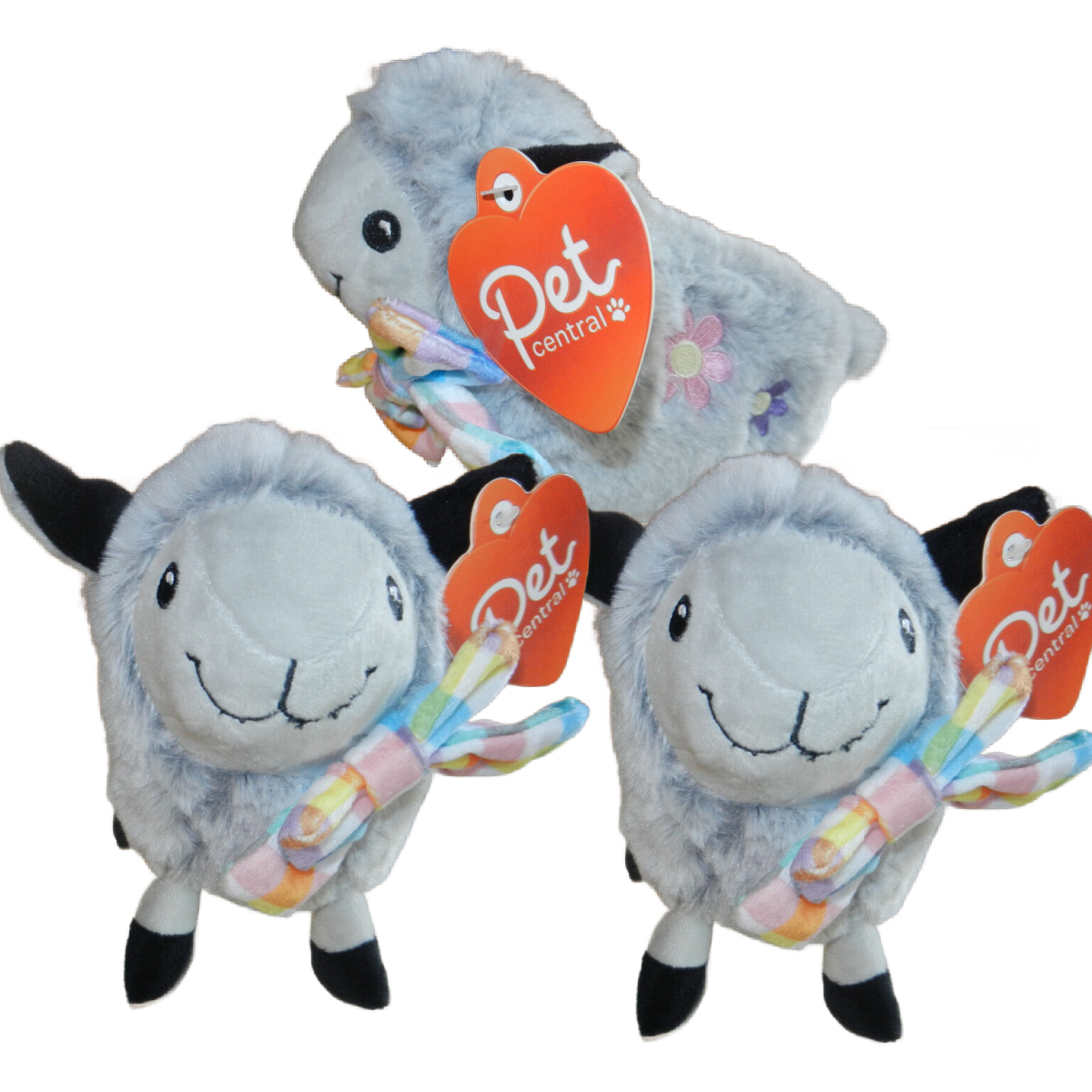 Pet Central Squeaky Happy Plush Stuffed Lamb Dog Toy Easter Soft NEW Lots