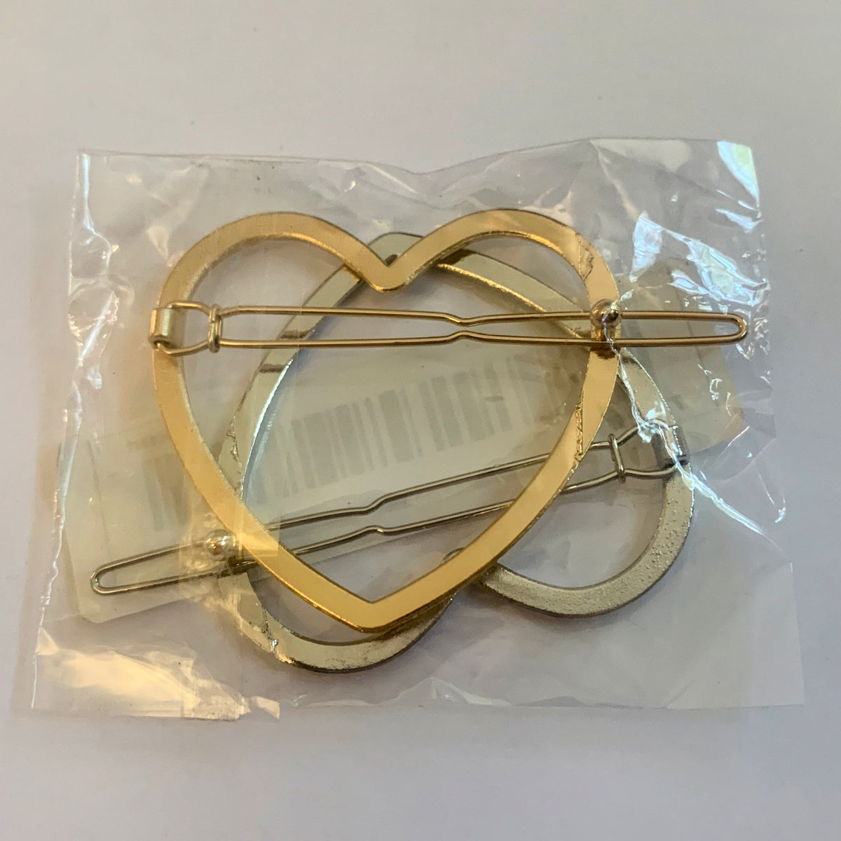 Hollow Heart Barrettes Gold/Silver Hair Accessories NEW Lot of 2 Casual