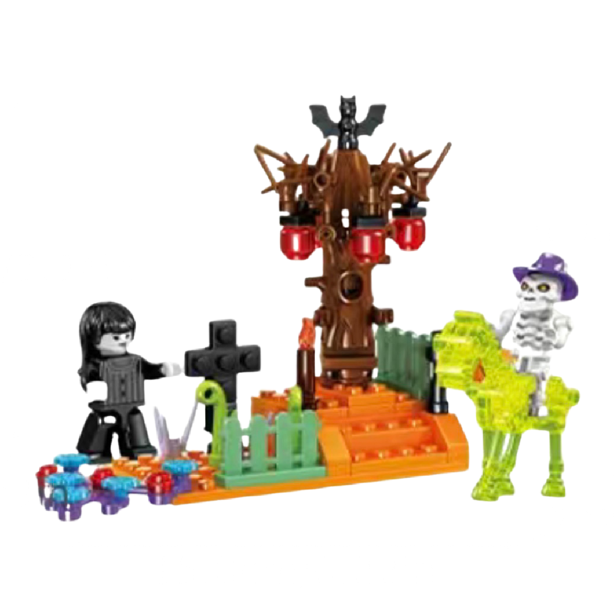 4 Halloween Building Blocks Scenes Glow In The Dark Magic Night 605013 NEW Lot