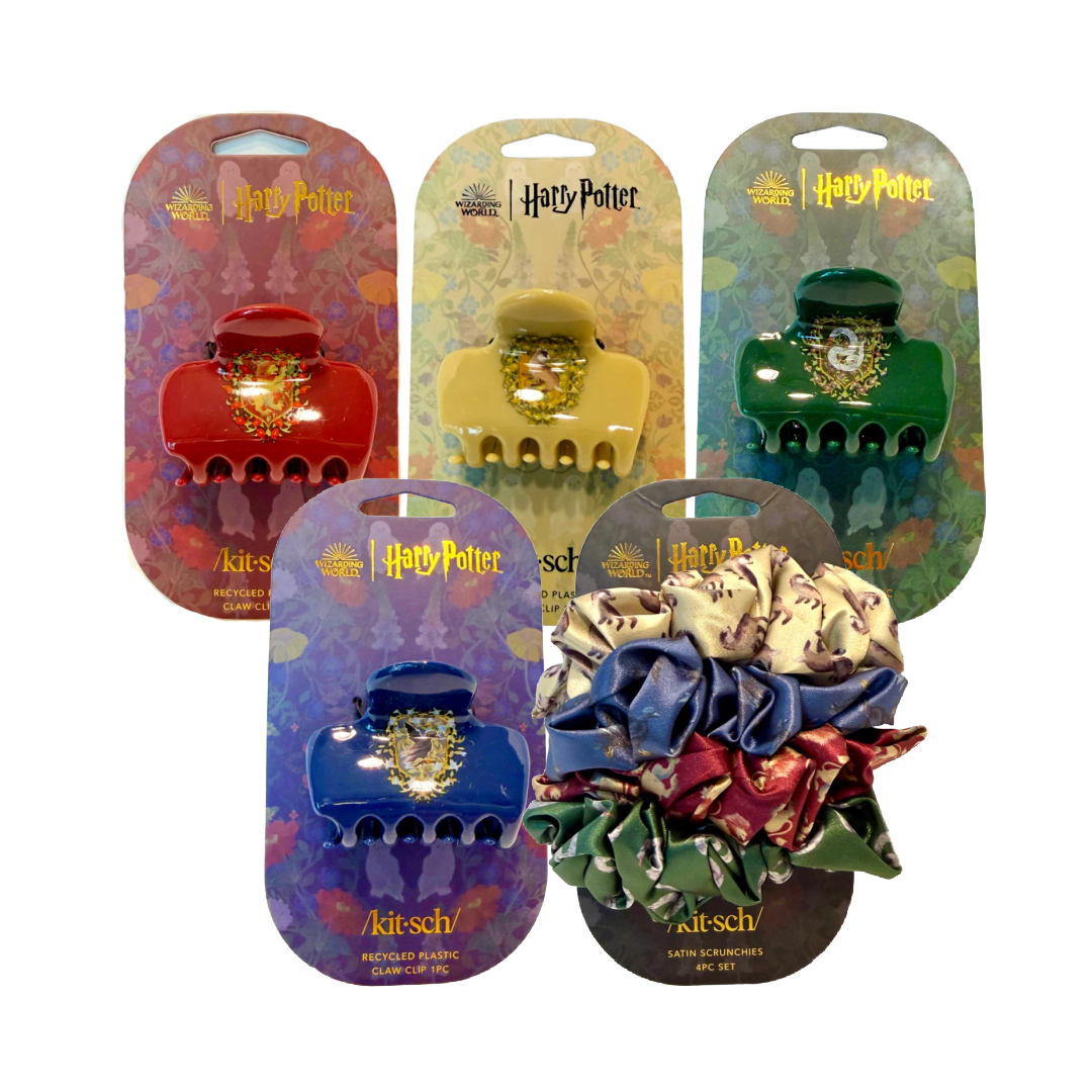 Harry Potter x Kitsch Recycled Plastic Claw Clip & Satin Scrunchies New Lot