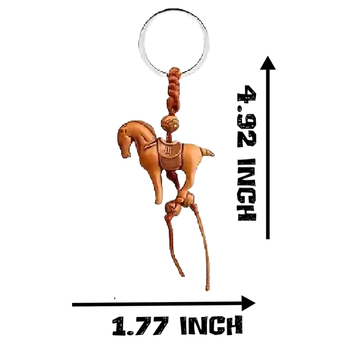 Polyresin Horse Keychain Lucky Carved Animal Key Ring NEW