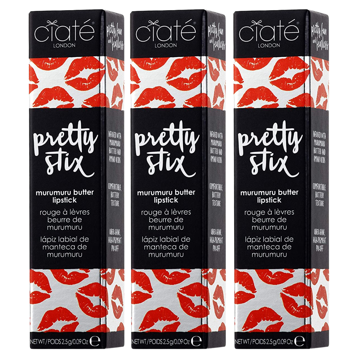 CIATE LONDON Pretty Stix Lipstick in Chick Flick (Orange) Full Size NIB Lot Of 3