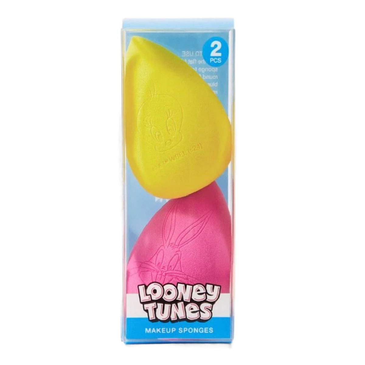 2pc Looney Tunes Makeup Sponge Set Soft Teardrop Cartoon Tweety & Bugs Bunny New