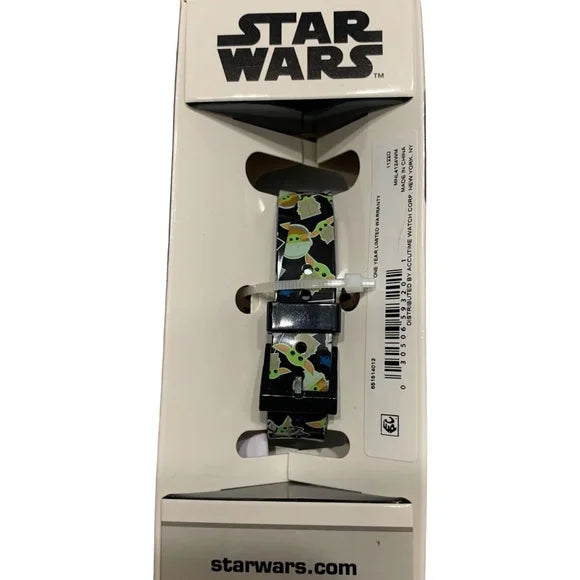Disney MANDALORIAN Watch Flashing LCD Star Wars Black Round Face New