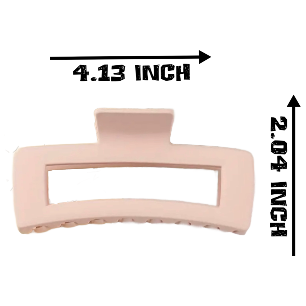 Lot of 4 Hair Claw Shark Clips 4.13" Matte Hollow Rectangle Non Slip Pink Shades