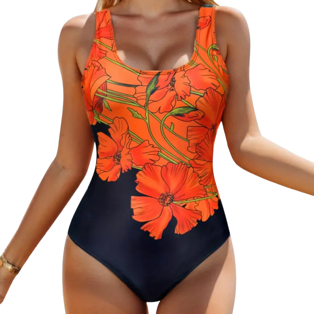 Floral One-Piece Swimsuit Swimwear New