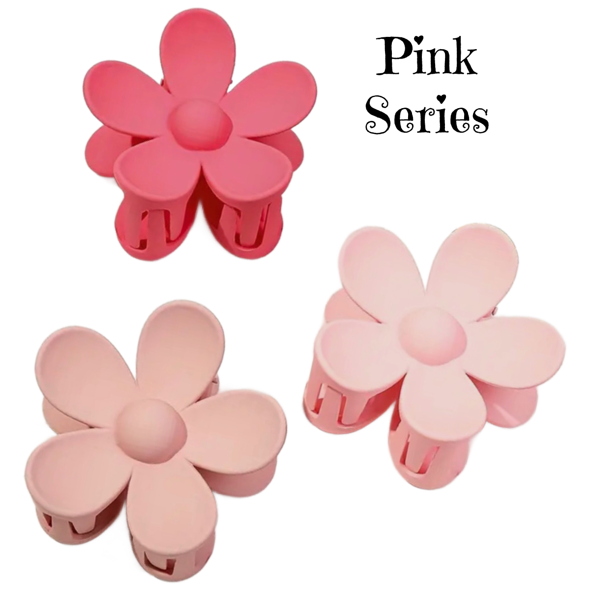 3 Pack Flower Hair Shark Claw Matte 2.75" Women Girls Nonslip Jaw NEW Lots