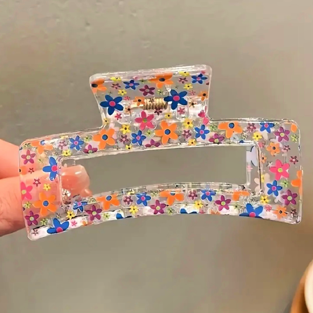 Lot of 3 Hair Claw Shark Clips 3.3" Transparent Floral Heart Butterfly Accessory