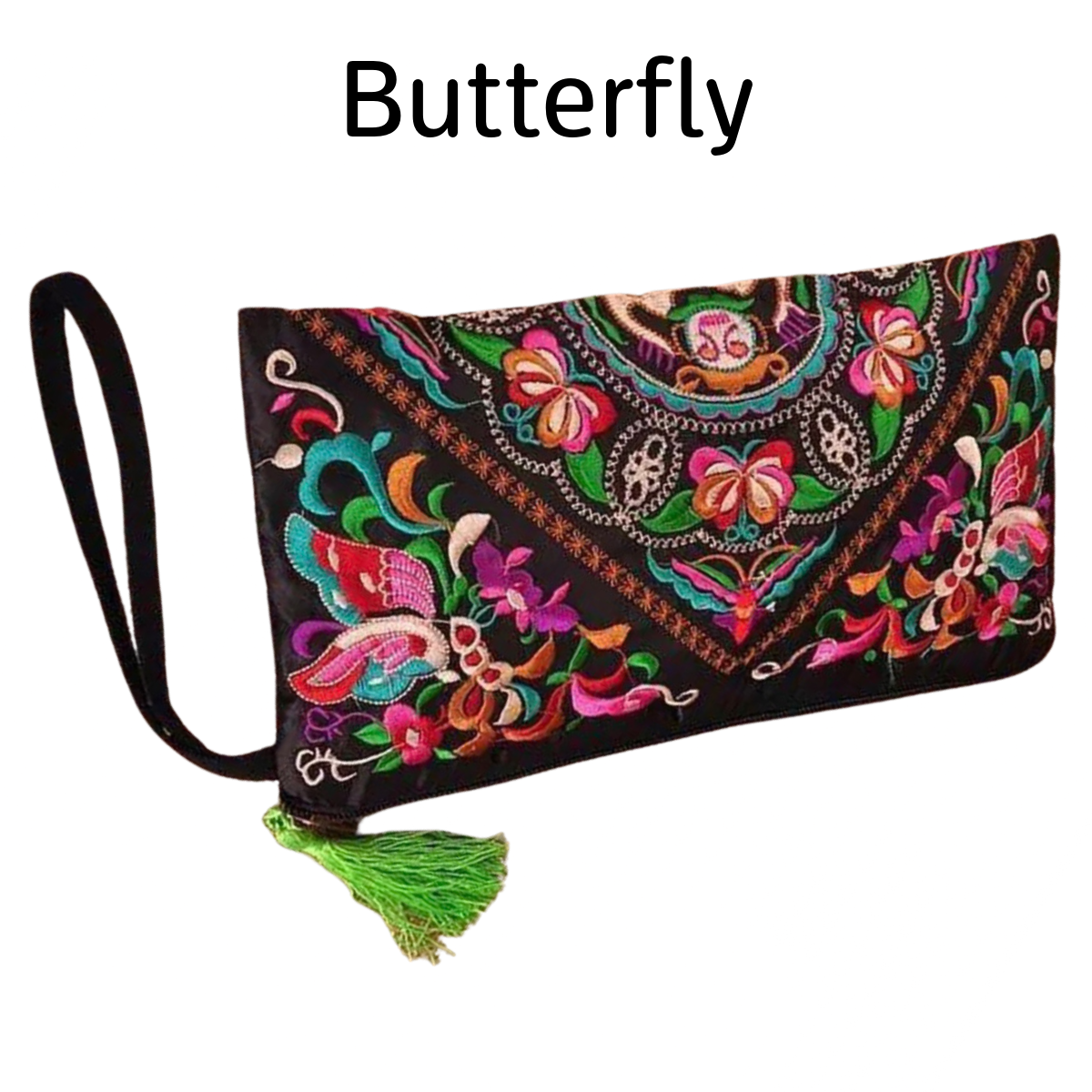 Retro Floral Embroidery Ethnic Style Strap Purse Phone Clutches Handbag NEW