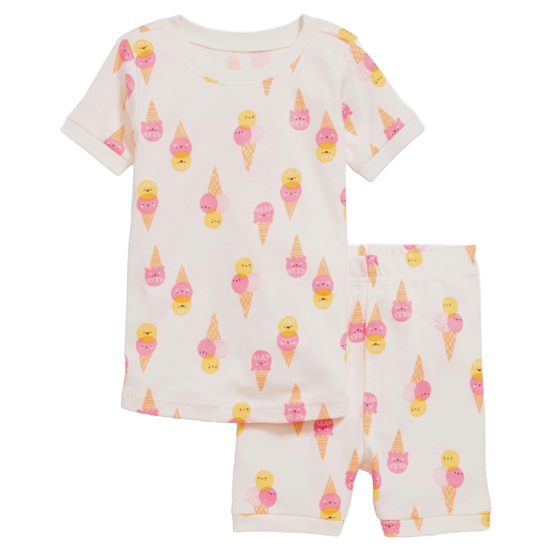Old Navy Snug Fit Pajamas Short Sleeve PJs New 2pc Set