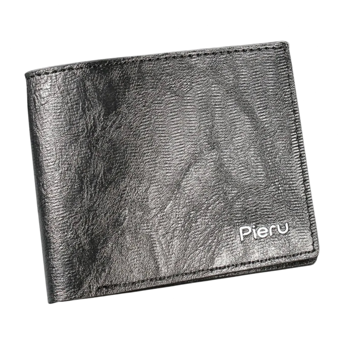 Faux Leather Bi-Fold Men's Wallet Credit Card Slots, ID Window, Bill Compartment