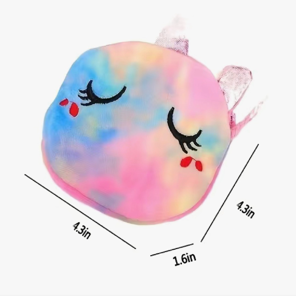 Unicorn Coin Purse Cartoon Tie-Dye Wallet Crossbody Bag Zipper Strap Accessory