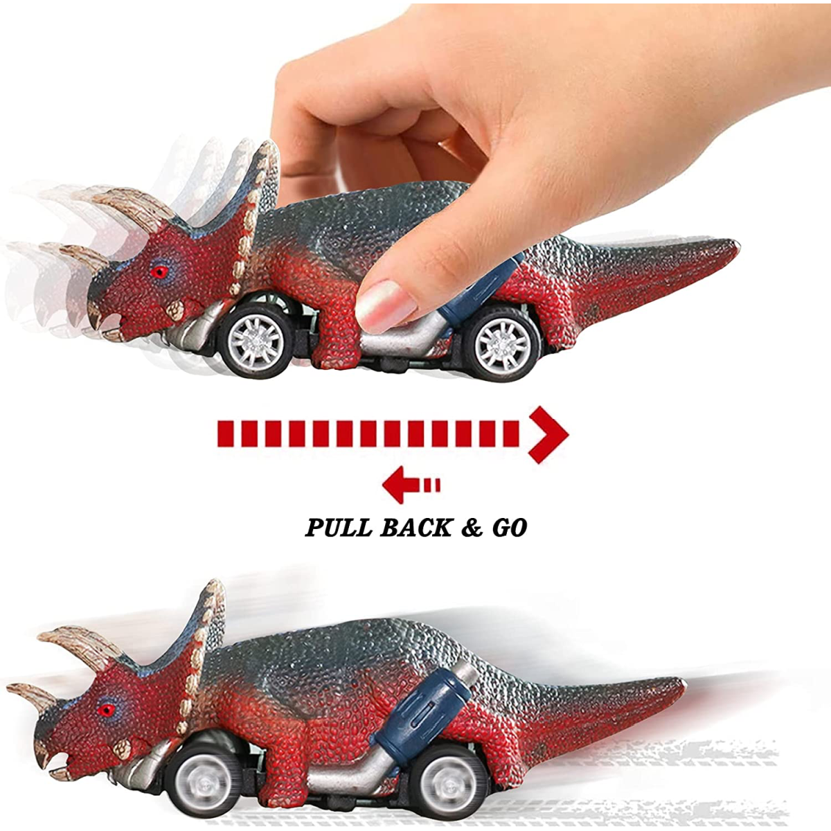 Dinosaur Pull Back Cars Dino Toys, 6 Pack For Boys Girls Kids 3-5 Years Old NEW