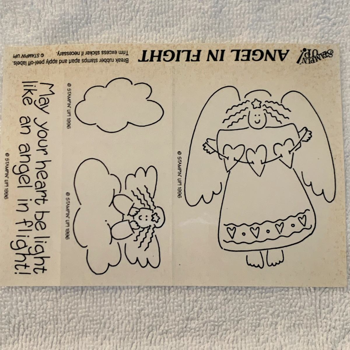 Stampin' Up ANGELS IN FLIGHT Foam Mounted Rubber Stamps 1996 New Lot Vintage