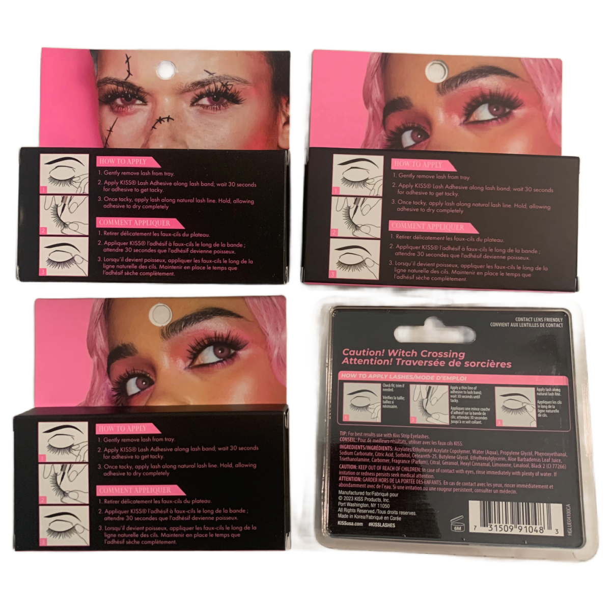 KISS Spooky Fairy Zombie False Eyelashes Ltd. Ed. HLASH 61, 62, 78 New Lot of 4