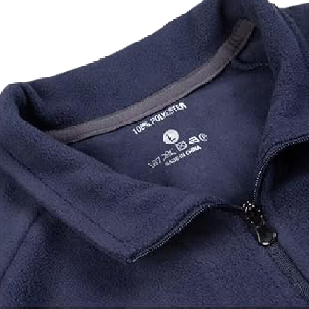 Fleece Pullover Men's Size Large Quarter Zip Thermal Blue Jacket Sweatshirt NWT