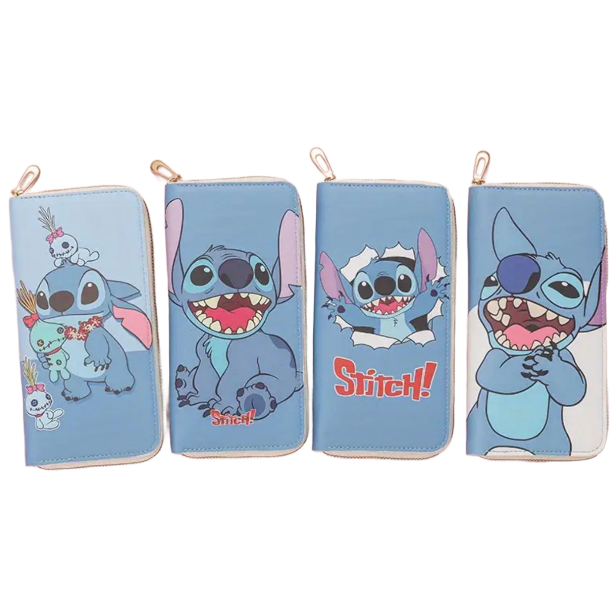 Stitch 7" Faux Leather Wallet Coin Zipper Pocket Bill Credit Card Slot