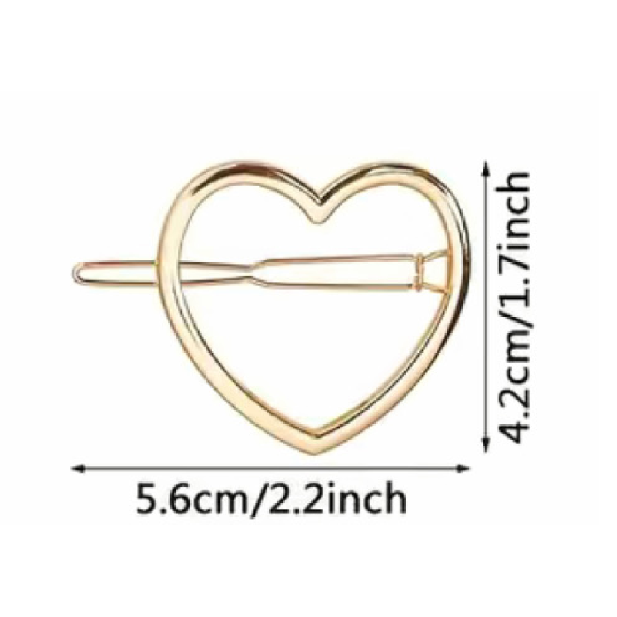 Hollow Heart Barrettes Gold/Silver Hair Accessories NEW Lot of 2 Casual