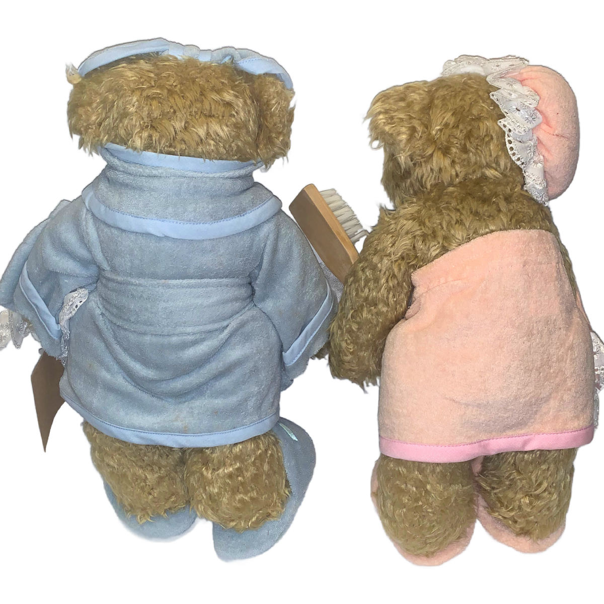 Tender Hearted Teddy Bear Collectibles Bath Time Lot Of 2 Pink & Blue 14” NEW