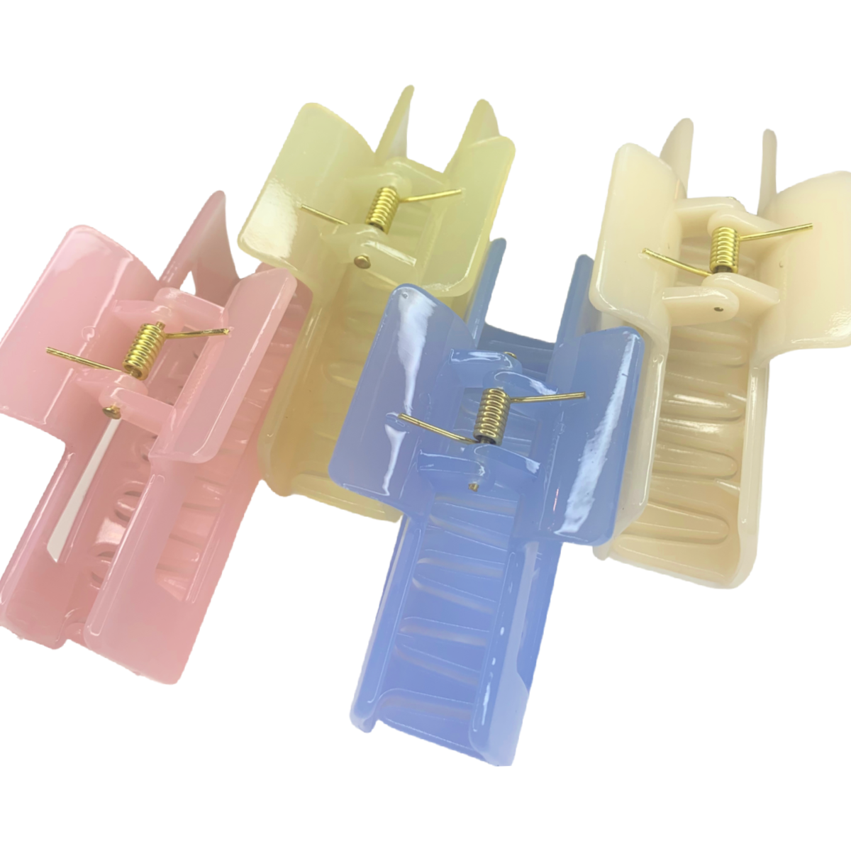 Lot of 4 Hair Claw Shark Clips Pastel Macaron Jelly Translucent Colors NEW