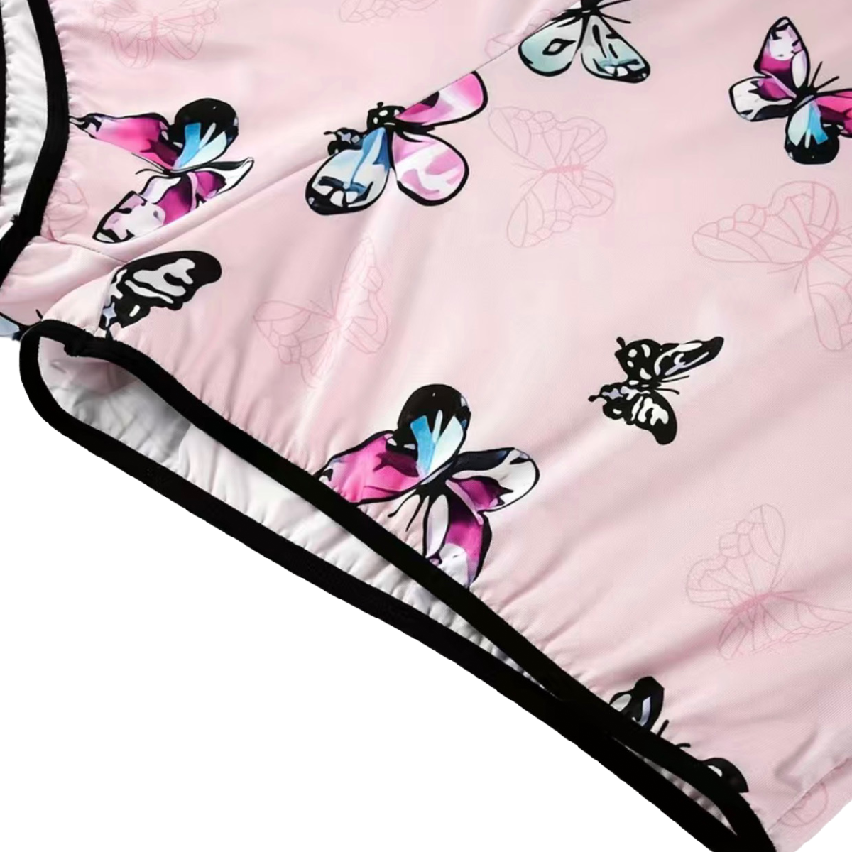 Sporty Boxer PJ Leisure Shorts Size 22 Letter Tape Stretch Pink Butterfly NEW