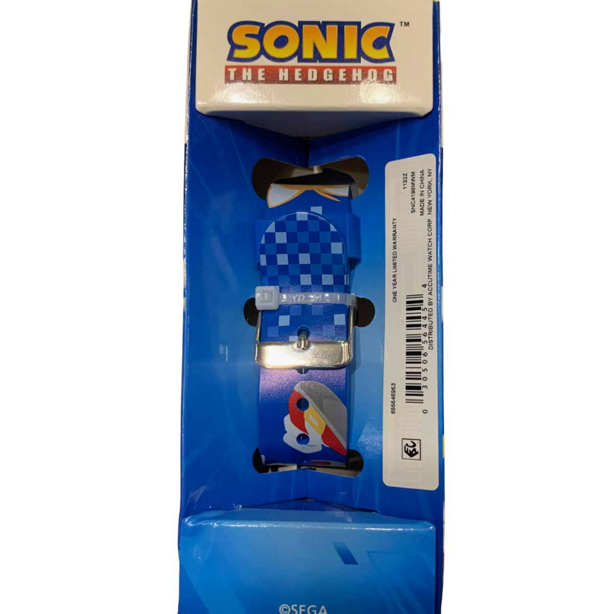 Sega SONIC The Hedgehog LED Watch Blue Square Face Unisex Kids NEW In Box
