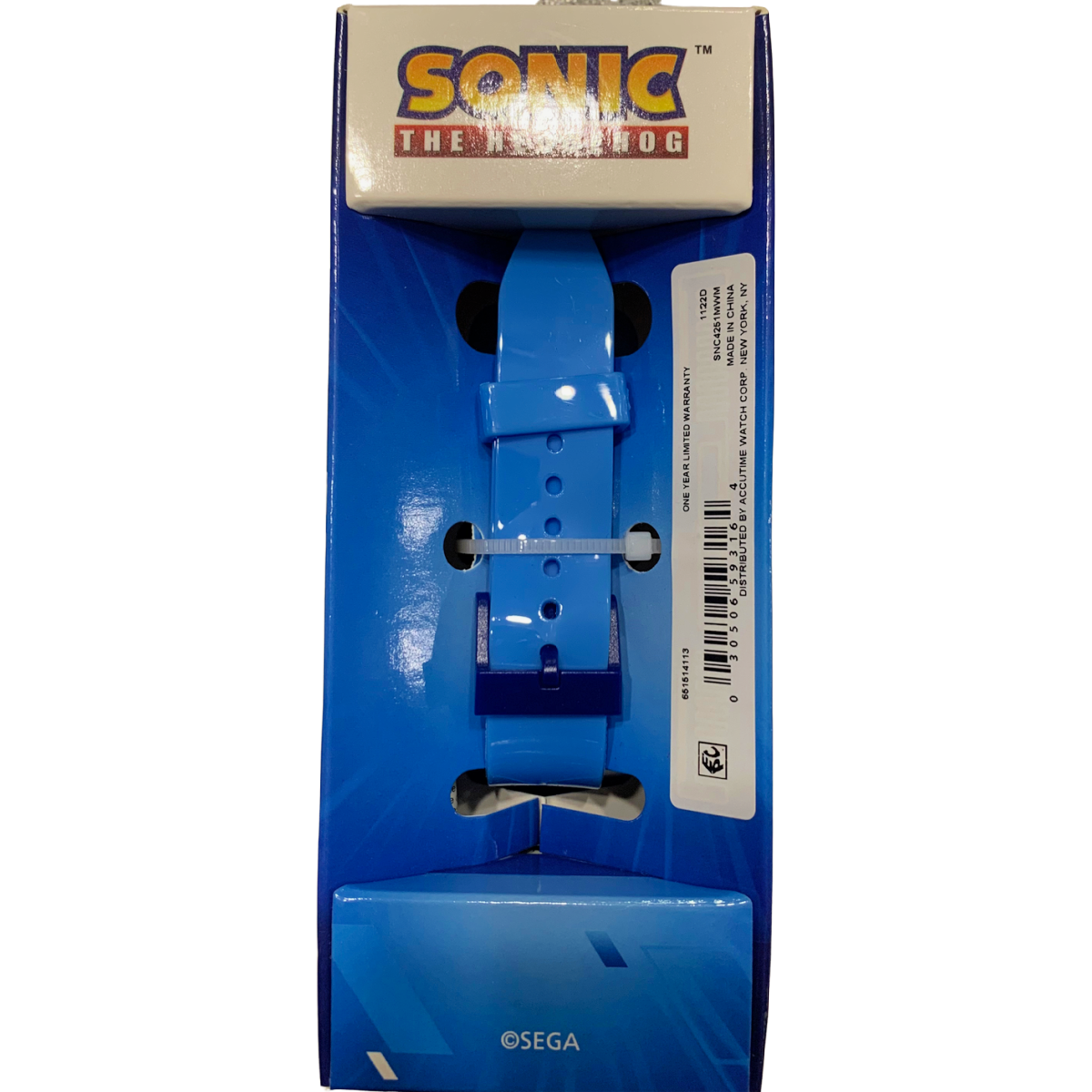 Sega SONIC The Hedgehog Flashing LCD Watch Blue Rectangle Face Unisex Kids NEW