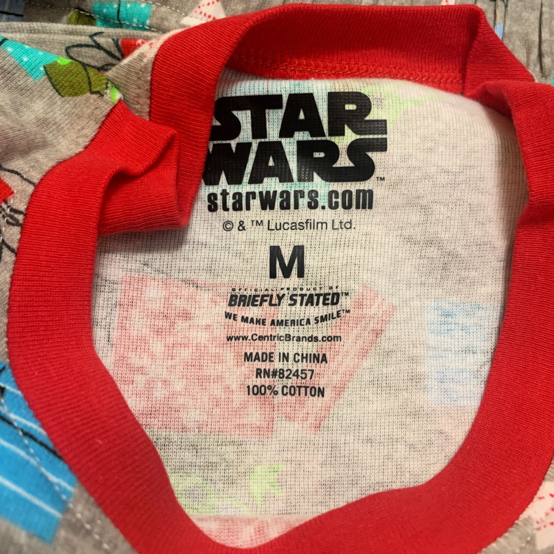 Star Wars Mandalorian Medium PJs 2pc Christmas Set Long Sleeve Top Pants New