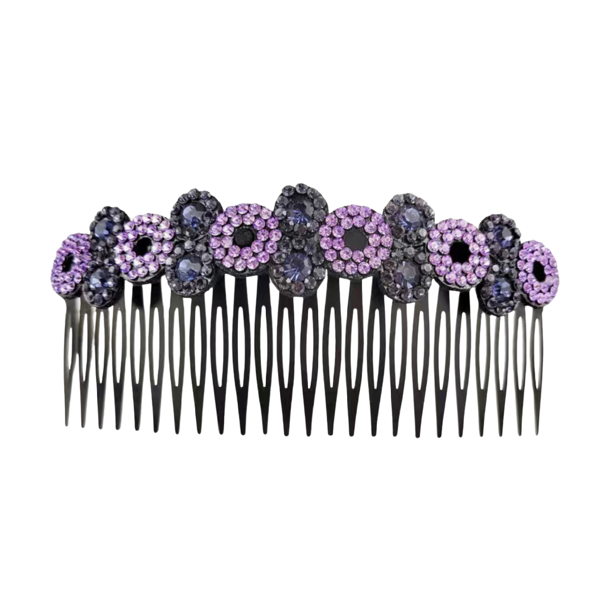 Large 5" Hair Comb Rhinestone Flowers Barrette Elegant Sparkling Accessory NEW