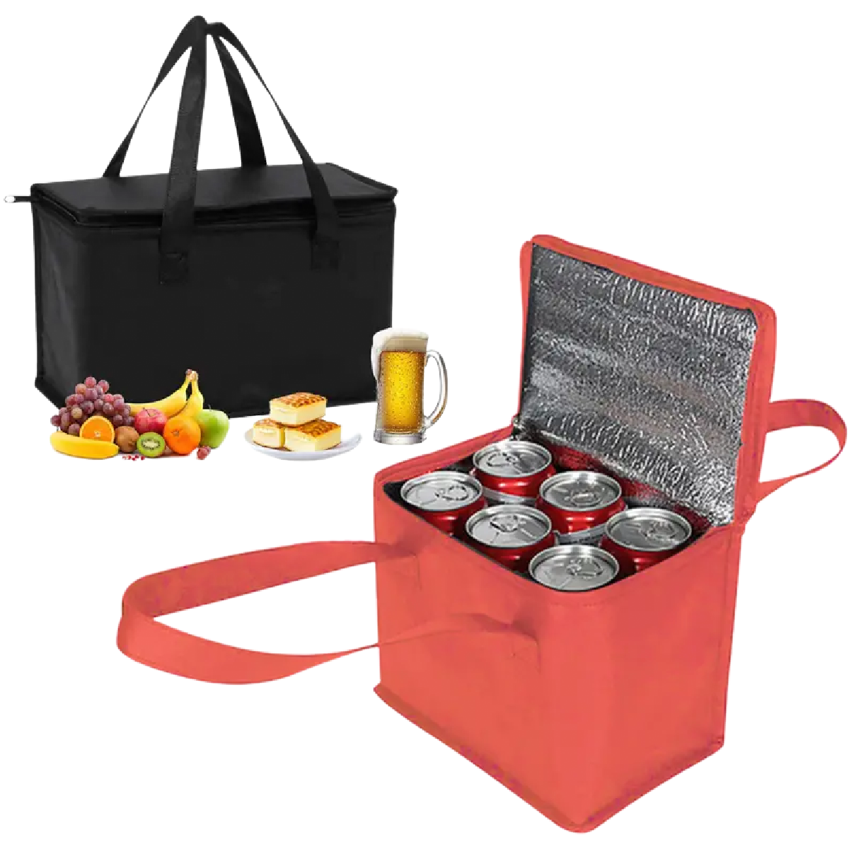 Portable Lunch Cooler Folding Fabric Bag Insulation Food Thermal Beach Bag NEW