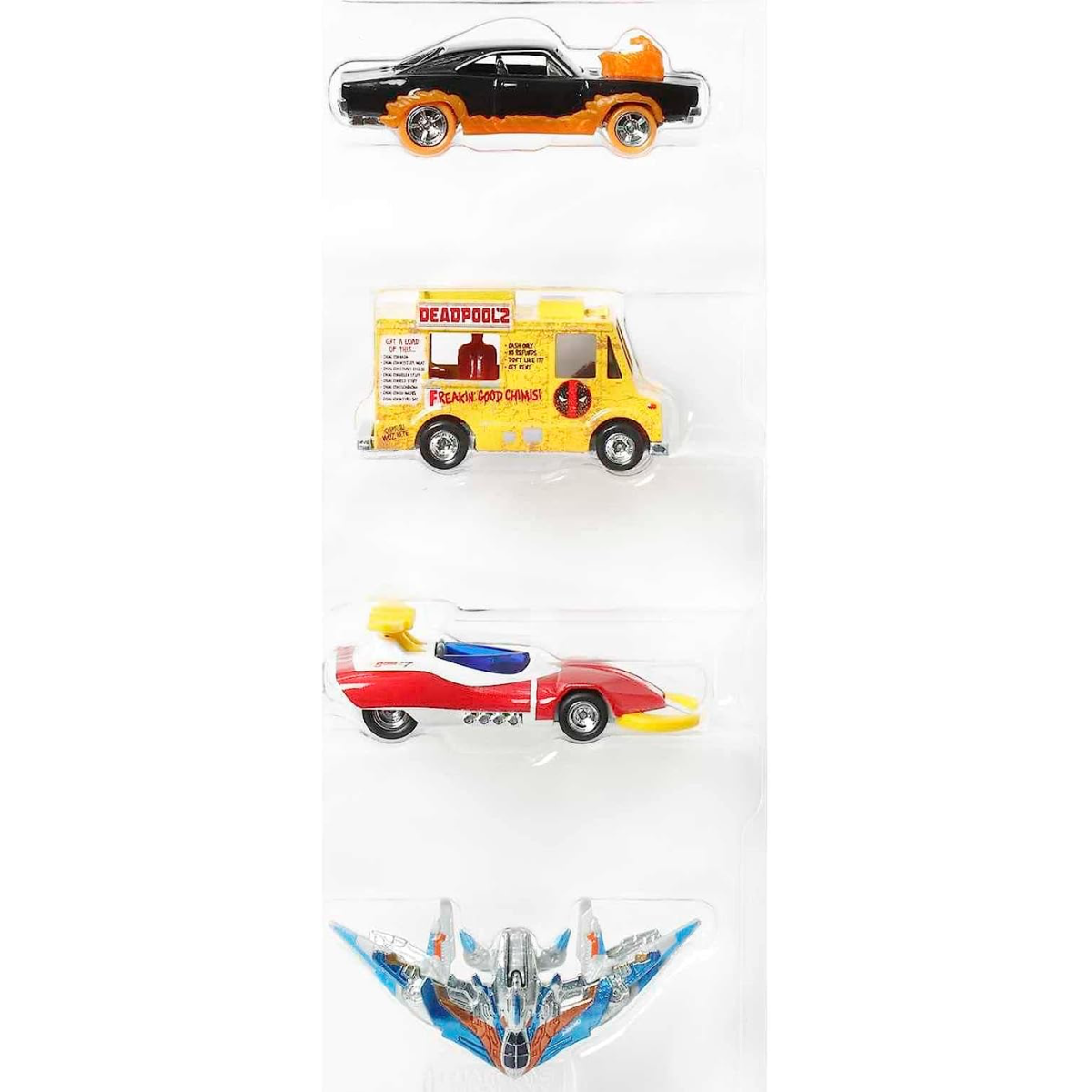 Hot Wheels Premium Marvel 4 Car Box Set Deadpool Chimichanga Truck Ghost Rider