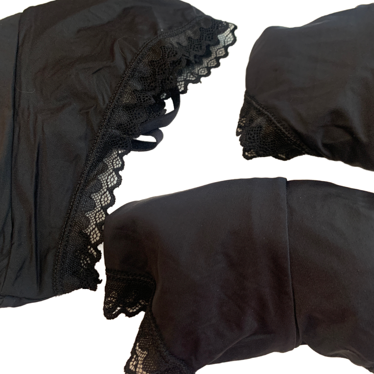 Splendies Ivy Midnight Wrap Up Cheeky Size 4X Black Satin Panties Lot of 3 Pairs