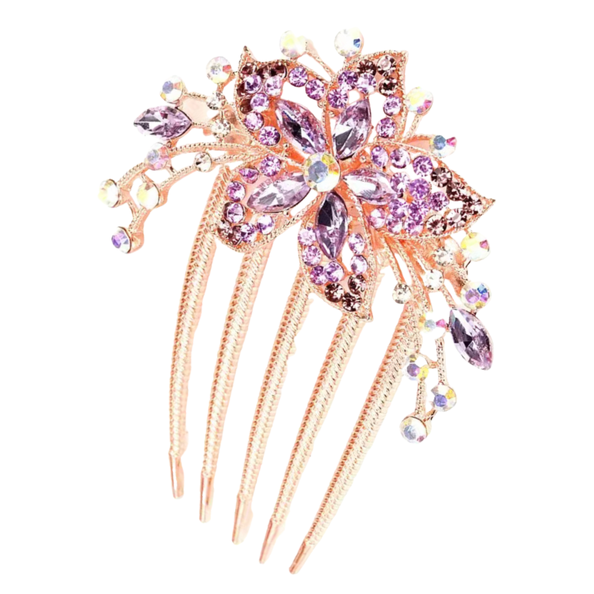 Rhinestone Star Flower Hair Large Comb Barrette Pin Luxury Hair Accessory NEW