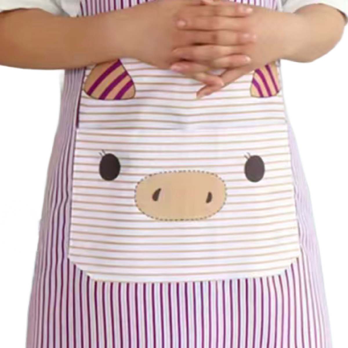 Striped Pig Print Bib Apron Kitchen BBQ Baking Farm Animals Everyday NEW