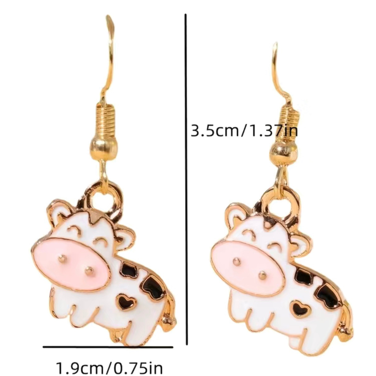 Cute Happy Cow Earrings Dairy Farm Animals 1.4" Dangle Drop Casual NEW