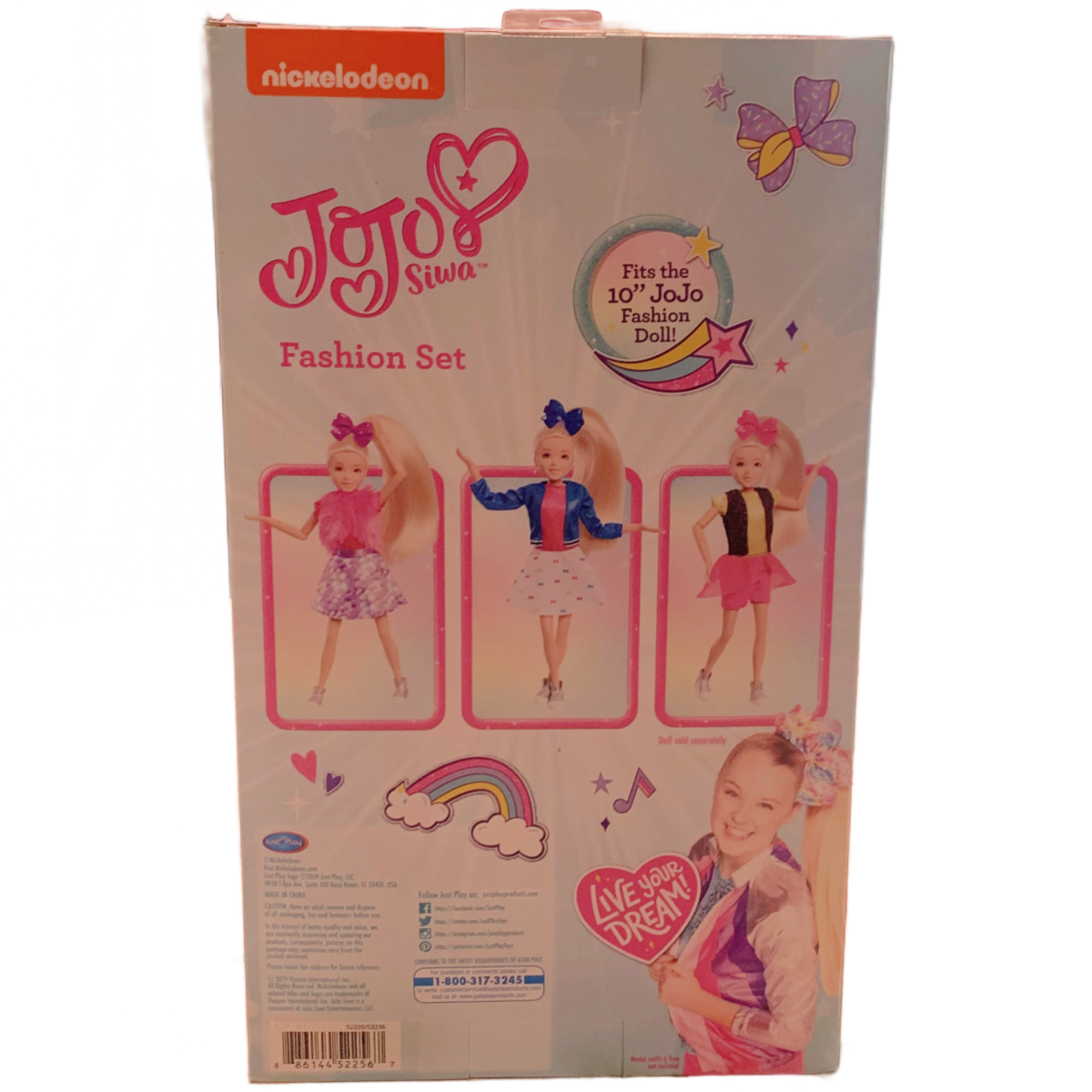 JoJo Siwa Multipack 3 Outfits Fits 10" Fashion Dolls Clothes Shoes Hair Bows New