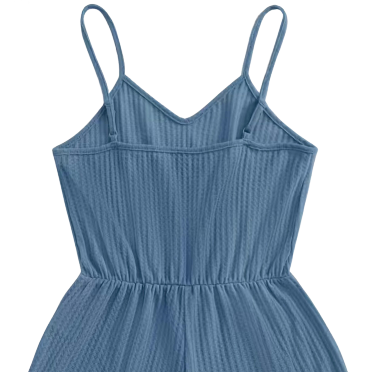 Romper Cami Sleeveless Waffle Knit Adjustable Spaghetti Strap Stretch NEW