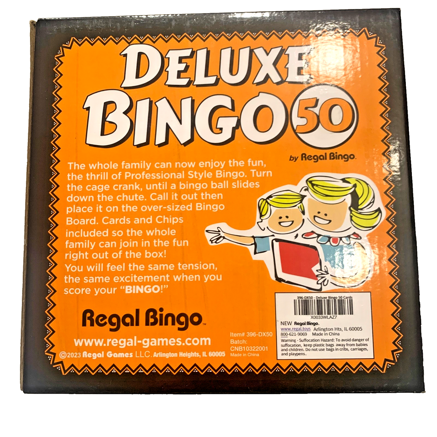 Regal Games Deluxe Bingo 50 Set with Rotary Cage, 75 Balls, 50 Cards, 150 Chips