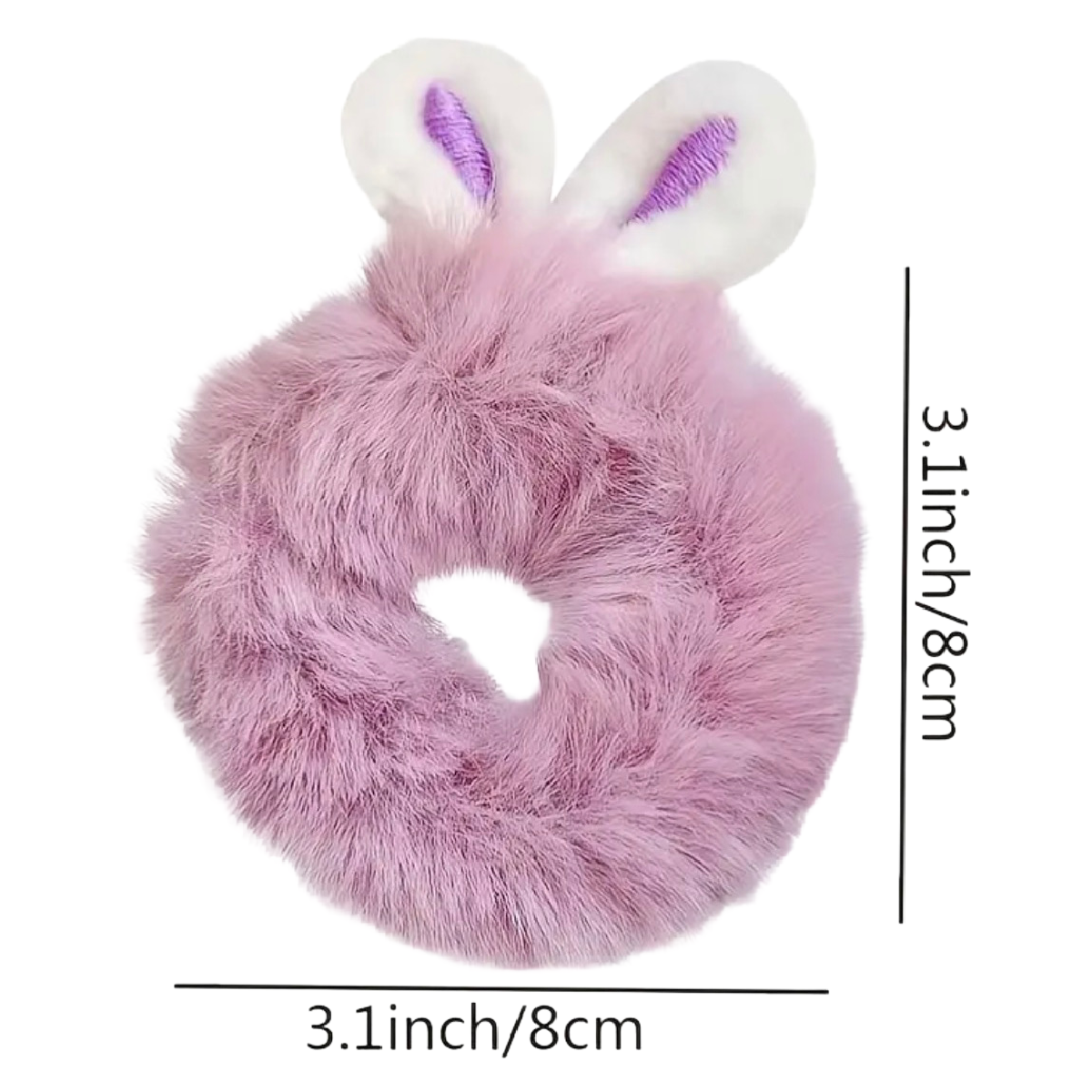 Bunny Rabbit Ears Plush Hair Tie Elastic Ring Ponytail Holder 3pc New Easter Set