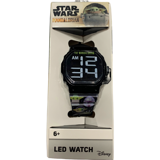 Star Wars Mandalorian Baby Yoda LED Watch Black Octagon Face Digital Unisex NEW