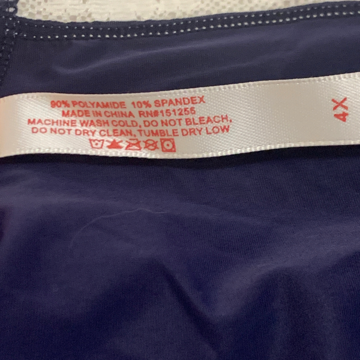 Splendies Cheeky Panties Navy Blue with White Lace Size 4X NWT