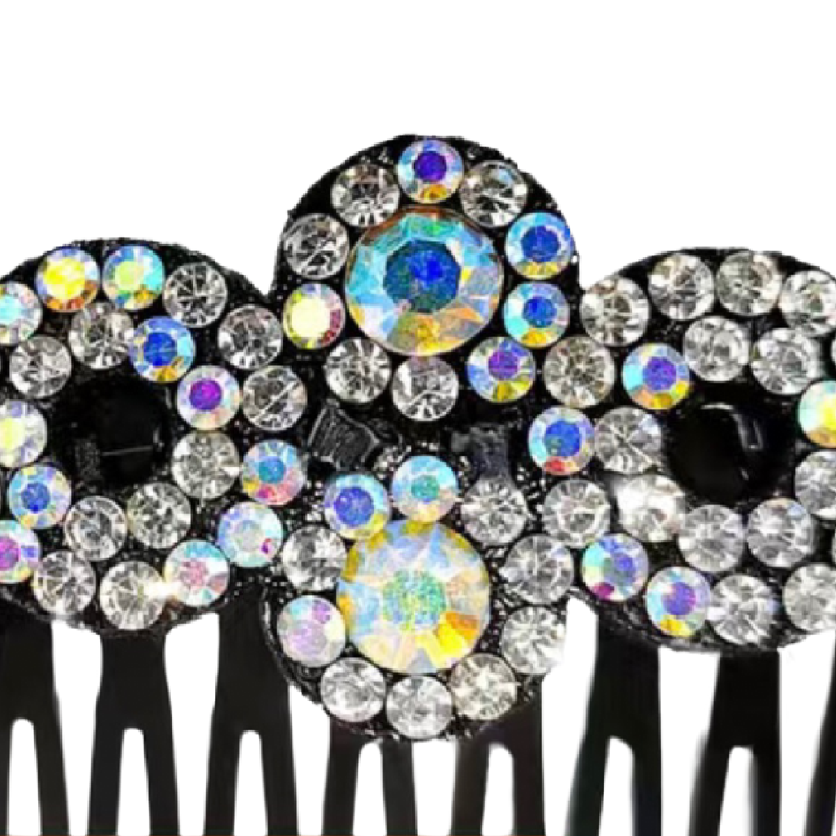 Large 5" Hair Comb Rhinestone Flowers Barrette Elegant Sparkling Accessory NEW