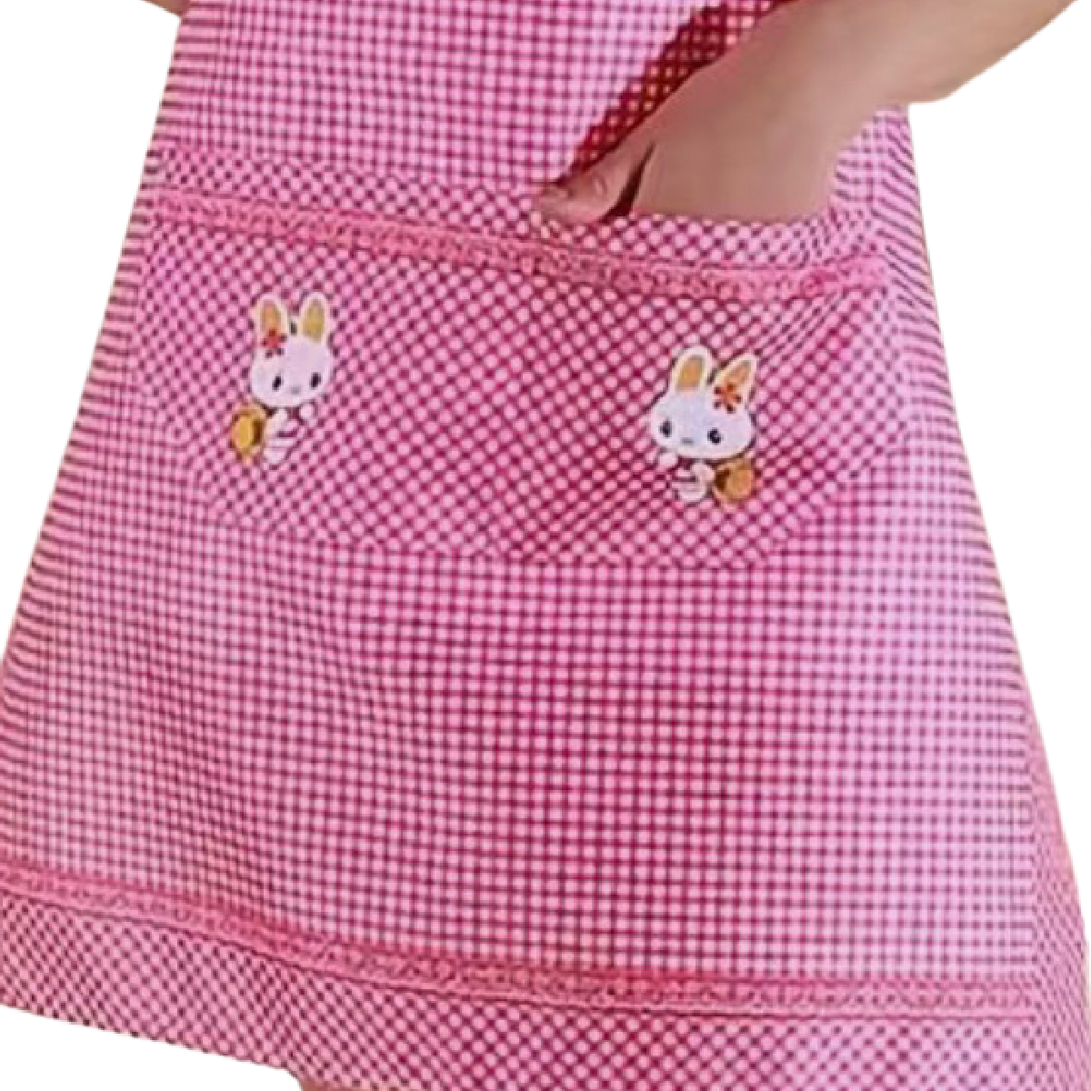 Gingham Bunny Rabbit Bib Apron Cartoon Animal Kitchen BBQ Baking Everyday NEW