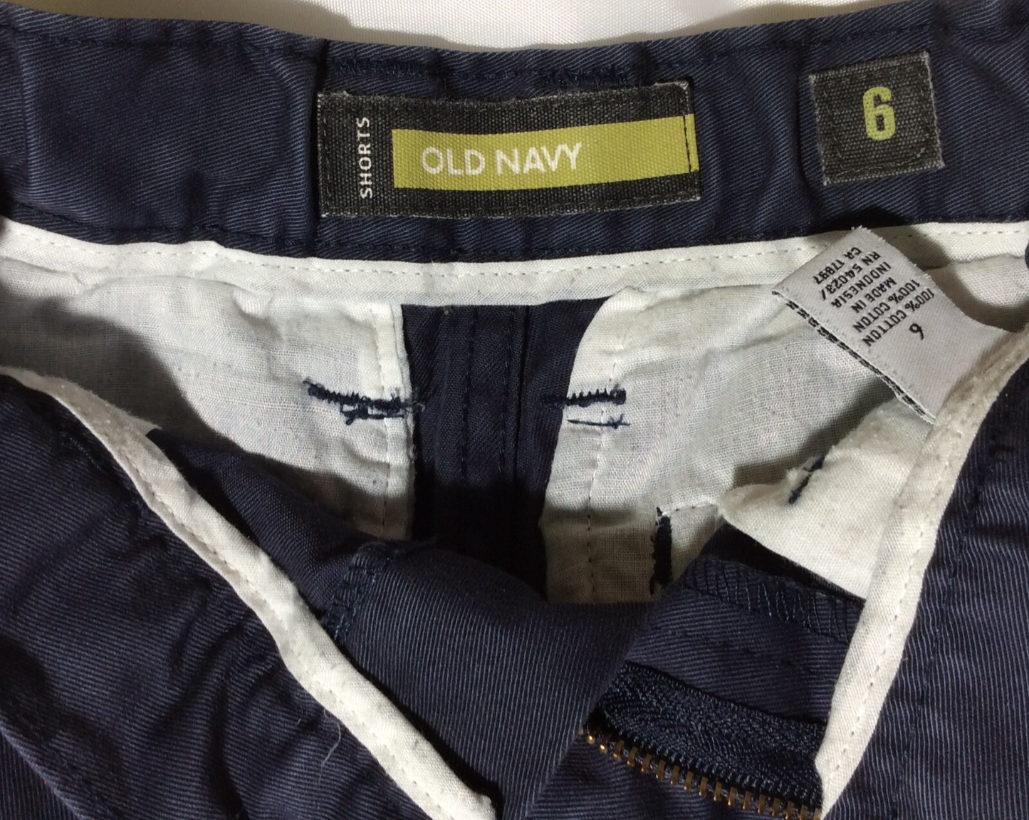 Old Navy Boys Chino Shorts Size 6 Adjustable Waist Blue Uniform Lot of 2