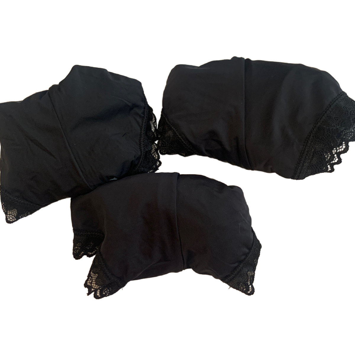 Splendies Ivy Midnight Wrap Up Cheeky Size 4X Black Satin Panties Lot of 3 Pairs