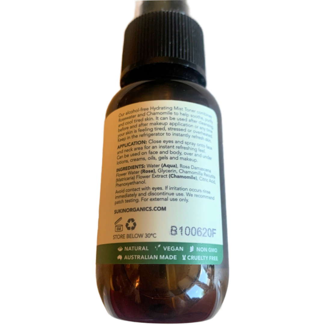 Sukin Original Hydrating Mist Toner 50ml Chamomile & Rose NEW