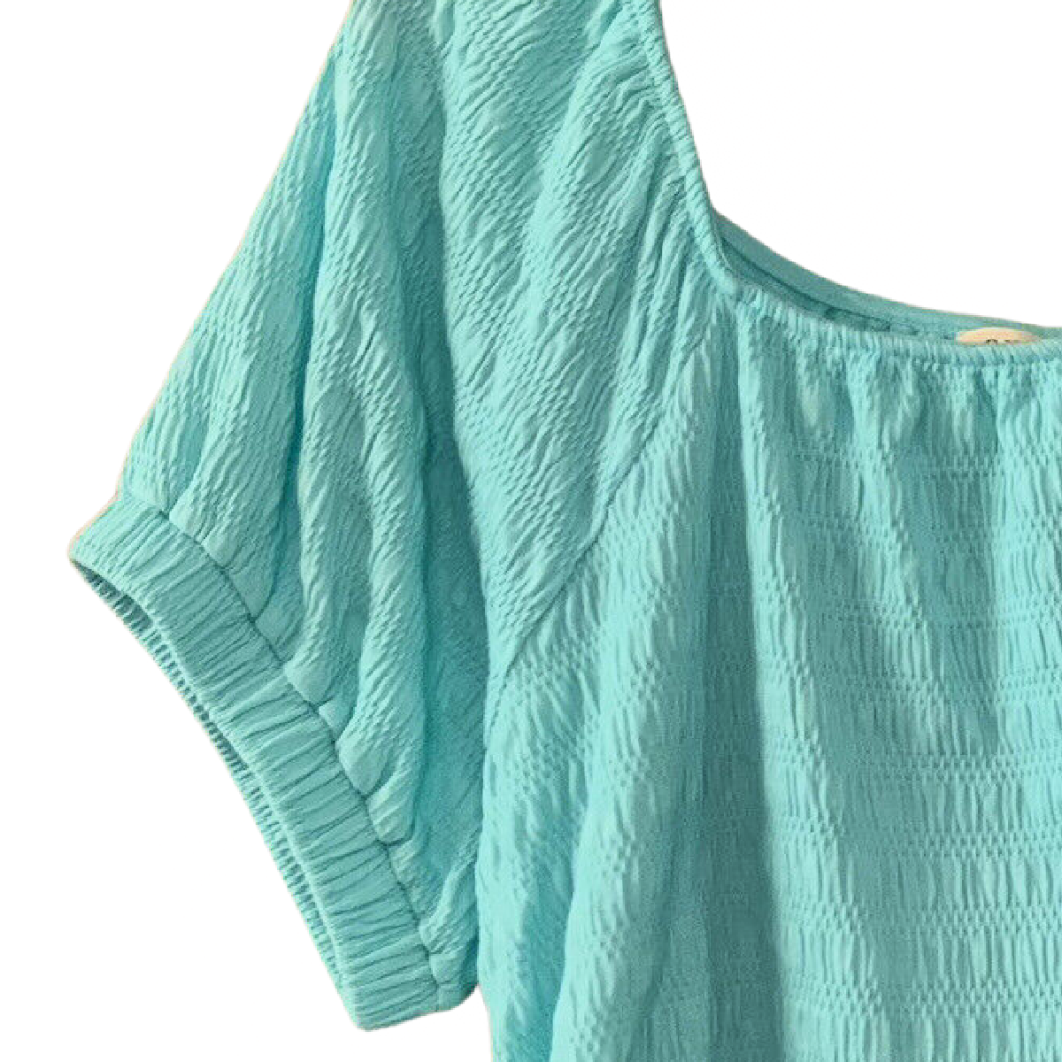 ana Aqua Blue Crop Top XXL Waist Arm Band Wide Collar Off The Shoulder NWT Shirt