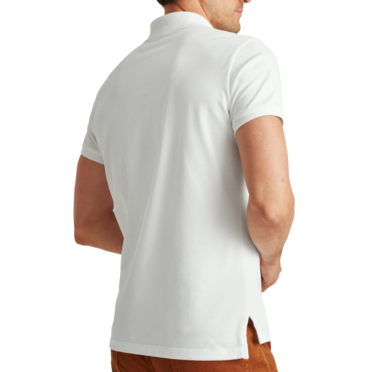 Pique Polo Shirt Men's Slim Fit White Cotton Blend Short Sleeve Collared NWT