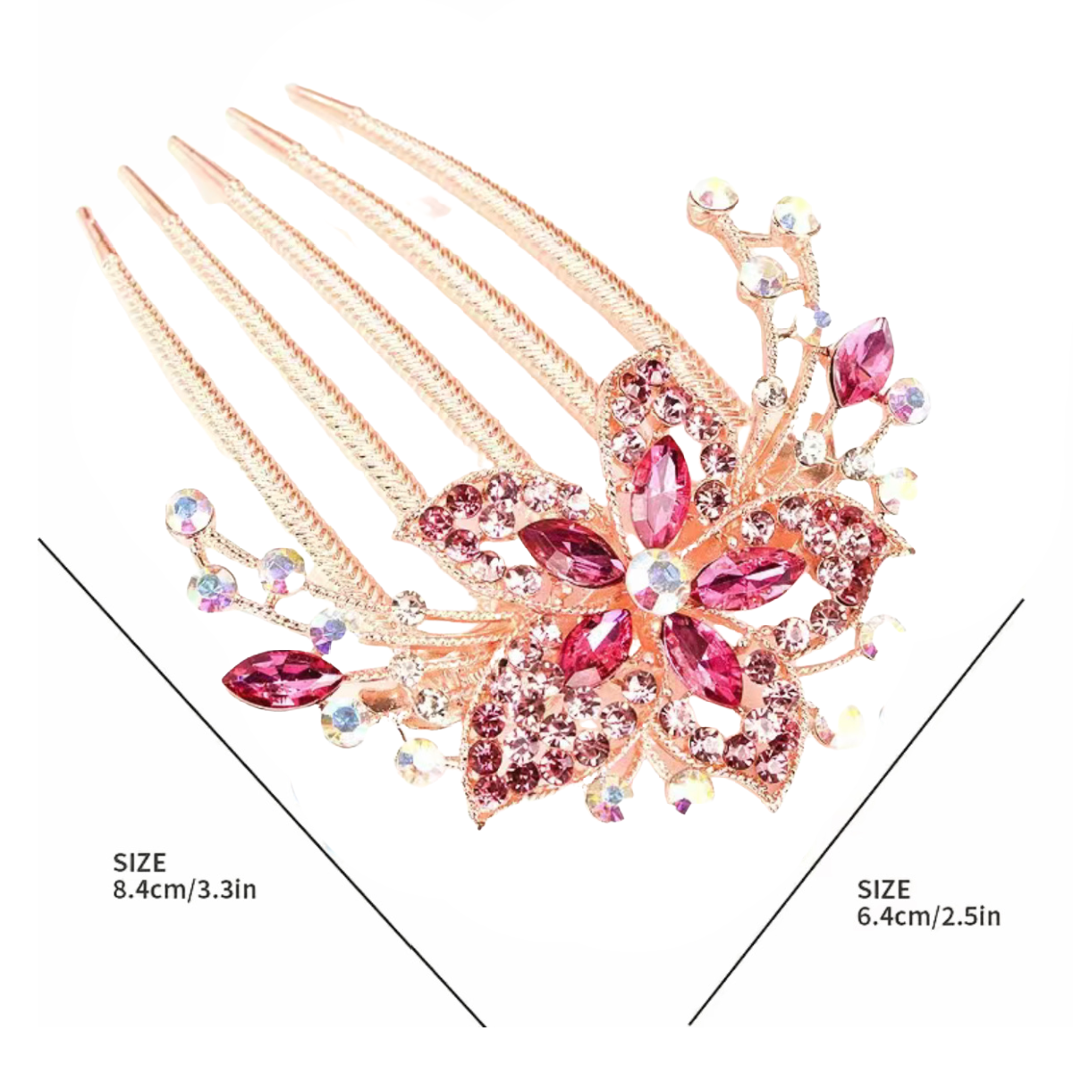 Rhinestone Star Flower Hair Large Comb Barrette Pin Luxury Hair Accessory NEW