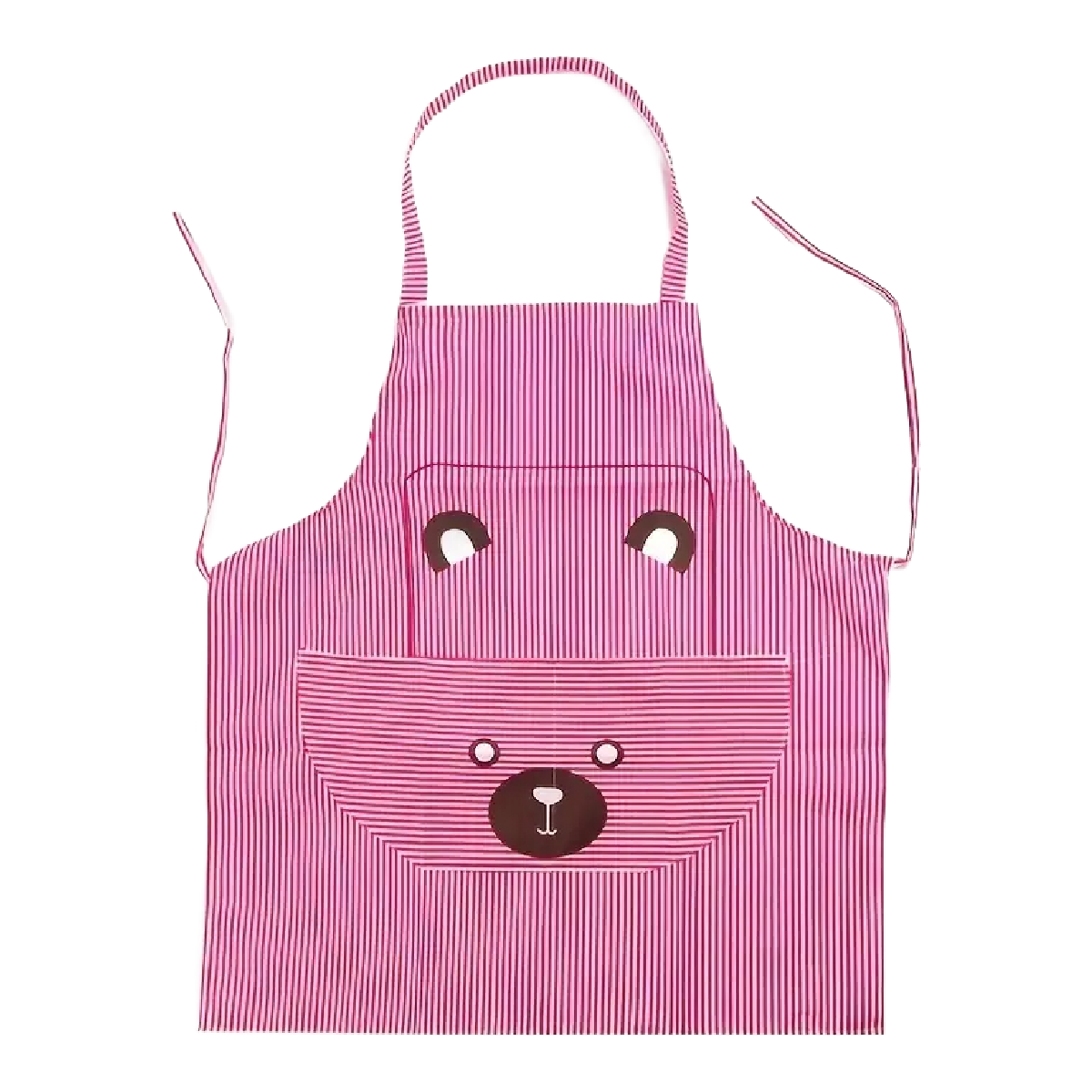 Striped Bear Print Bib Apron Cartoon Animal Kitchen BBQ Baking Everyday NEW